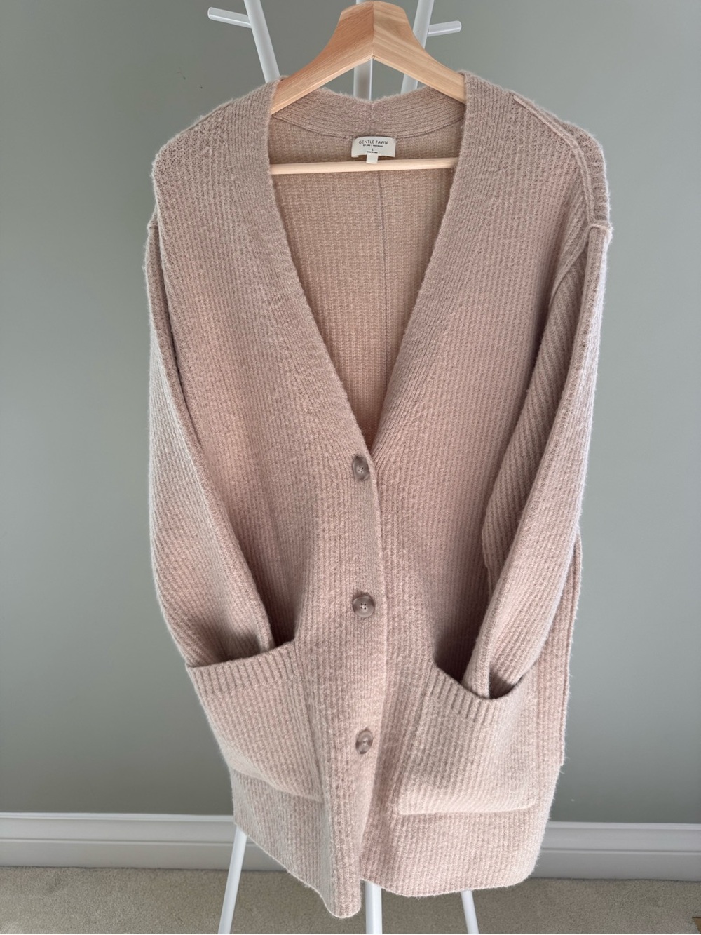 Gentle Fawn Beige Button Front V-Neck Cardigan